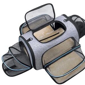 Siivton Pet Carrier Airline Approved, 4 Sides Expandable Cat Carrier Bag